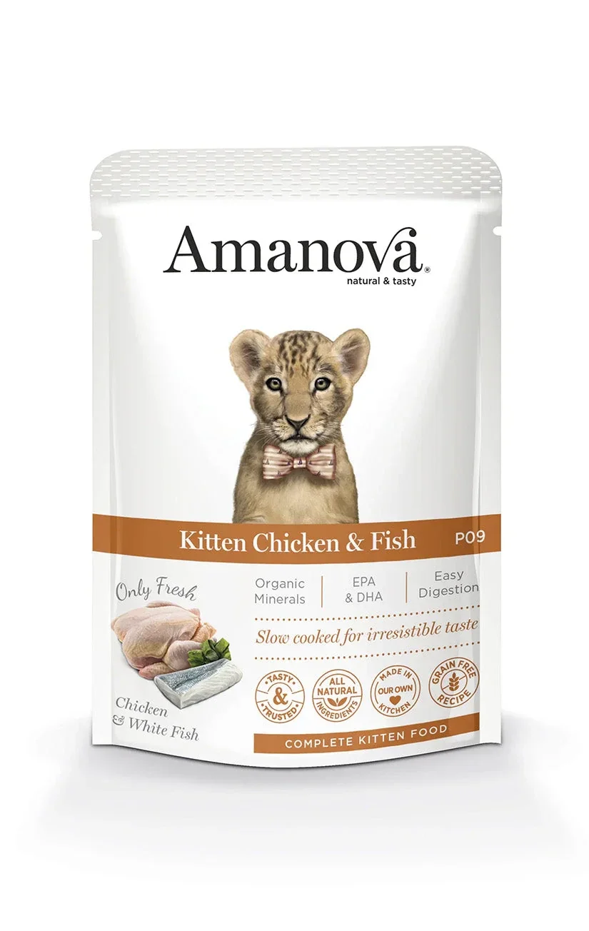 AMANOVA POUCH KITTEN, KIP & VIS, GRAANVRIJ, 85 GRAM