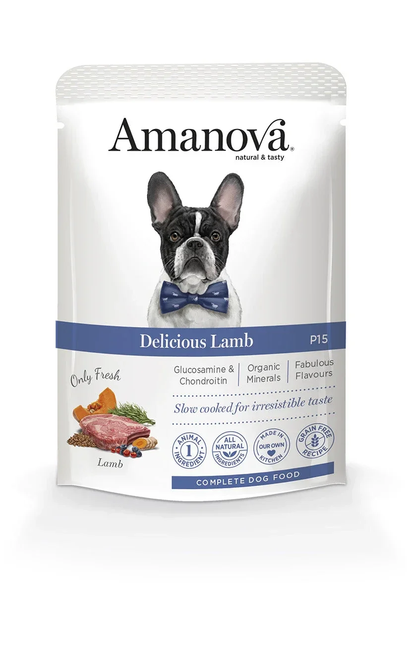 AMANOVA POUCH, DELICIOUS LAMB, GRAANVRIJ, 100 GRAM