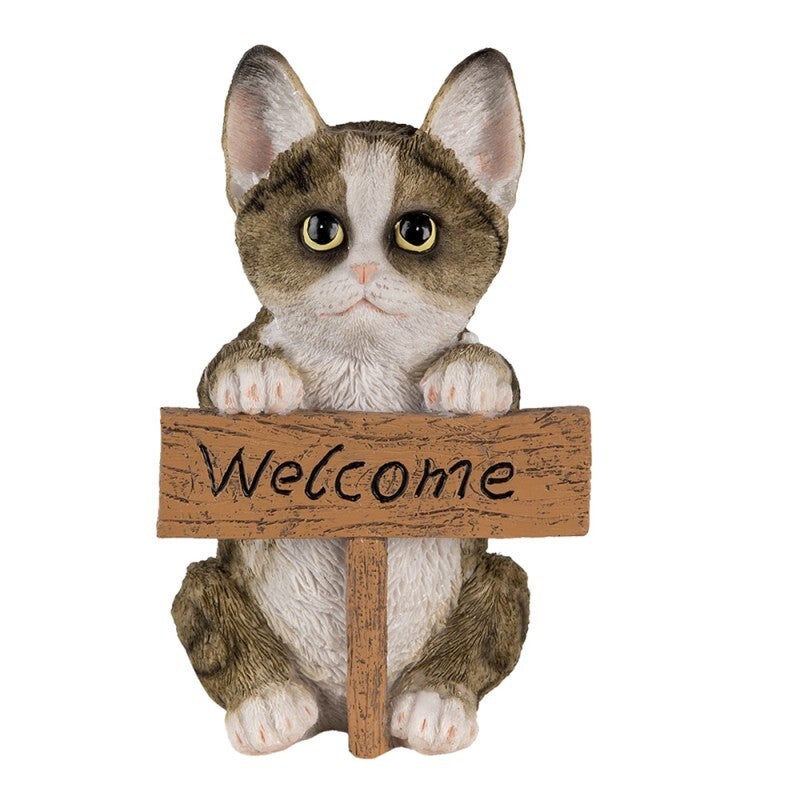 Kat Welcome 12 x 9 x 19 cm  Polyresin
