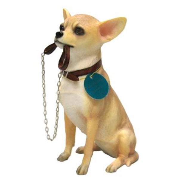 Chihuahua met riem, Leonardo, 17 cm, lichtbruin