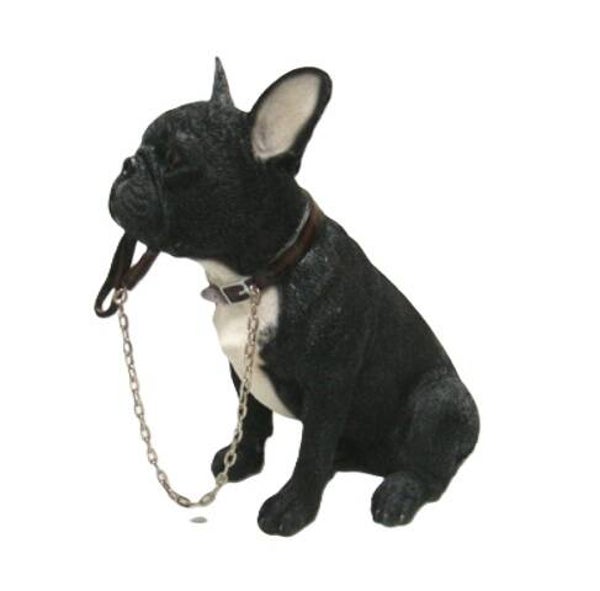 Franse Bulldog met riem, Leonardo, 17 cm