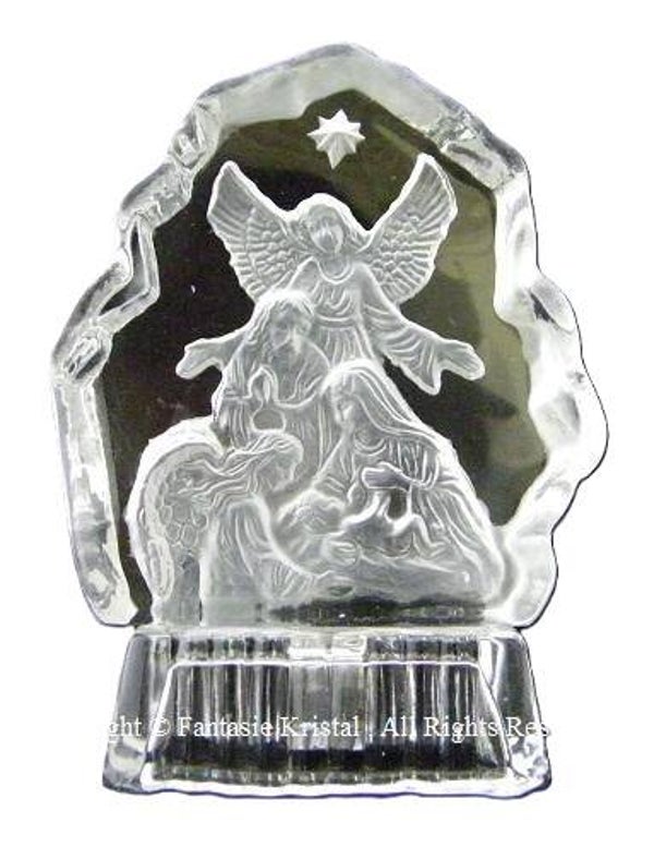 ROTS GEBOORTE JEZUS OP VOET  6 X 8 CM, kristal