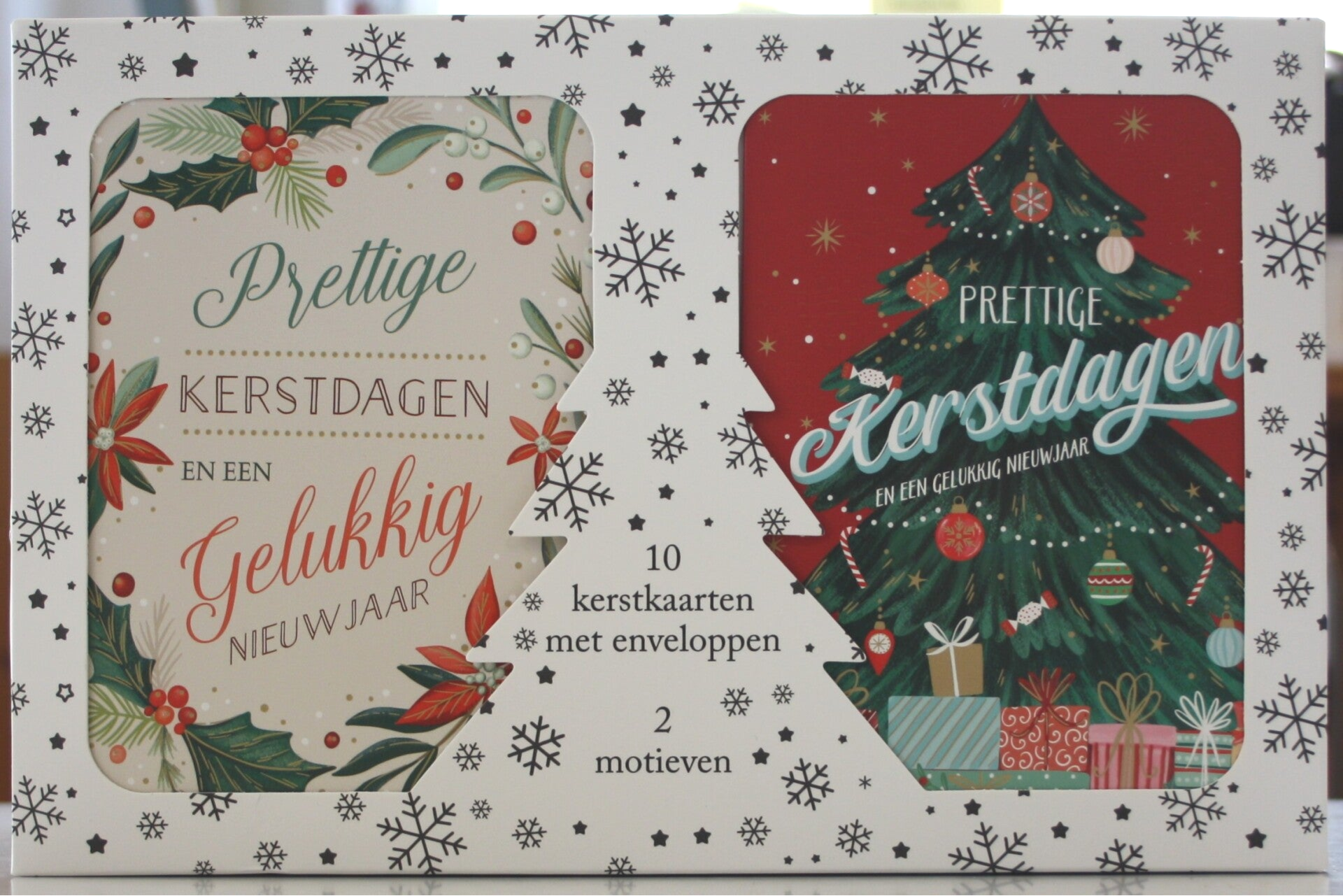 10 Kerst- en Nieuwjaarskaarten met enveloppen, 5 x 2 motieven
