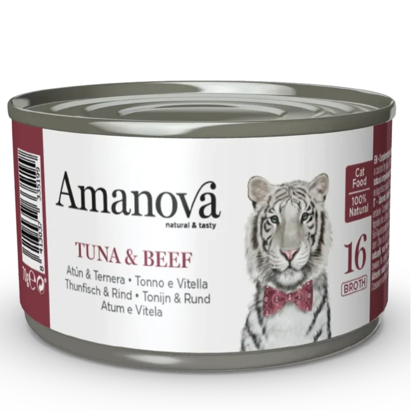 AMANOVA BLIK IN BOUILLON, TONIJN & RUNDVLEES, 70 GRAM