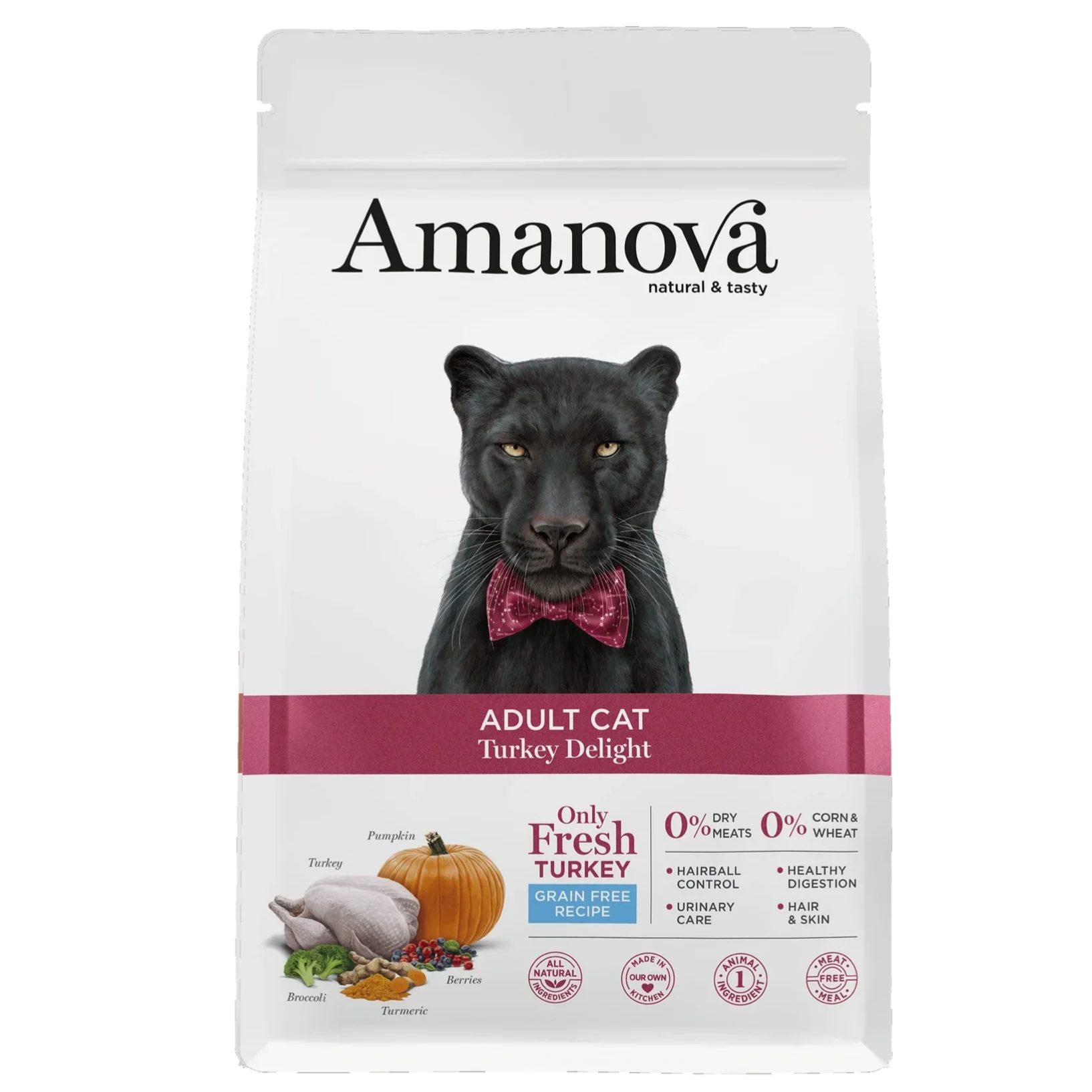 AMANOVA ADULT CAT, TURKEY DELIGHT, GRAANVRIJ, 1½ KILO; 1 of 2 zakken.