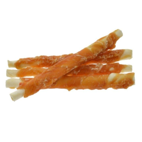 Rawhide stick met kip 12 cm, 1000gram.