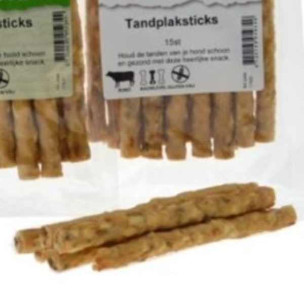 Tandplaksticks,  15 stuks.