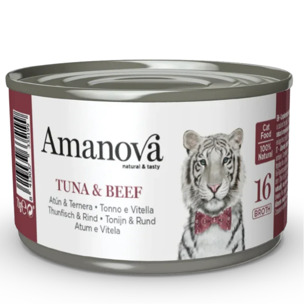 AMANOVA BLIK IN BOUILLON, TONIJN & RUNDVLEES, 70 GRAM