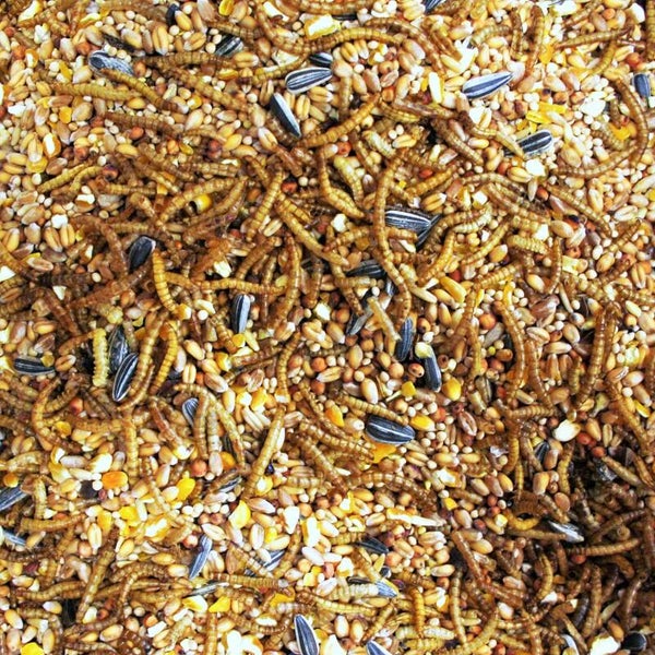 Strooivoer met gedroogde Meelwormen 1000 gram