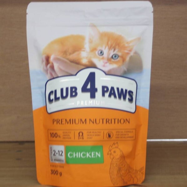 CLUB 4 PAWS PREMIUM KITTEN KIP 300 GRAM