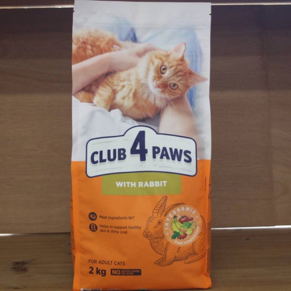 CLUB 4 PAWS PREMIUM ADULT MET KONIJN 2000 GRAM