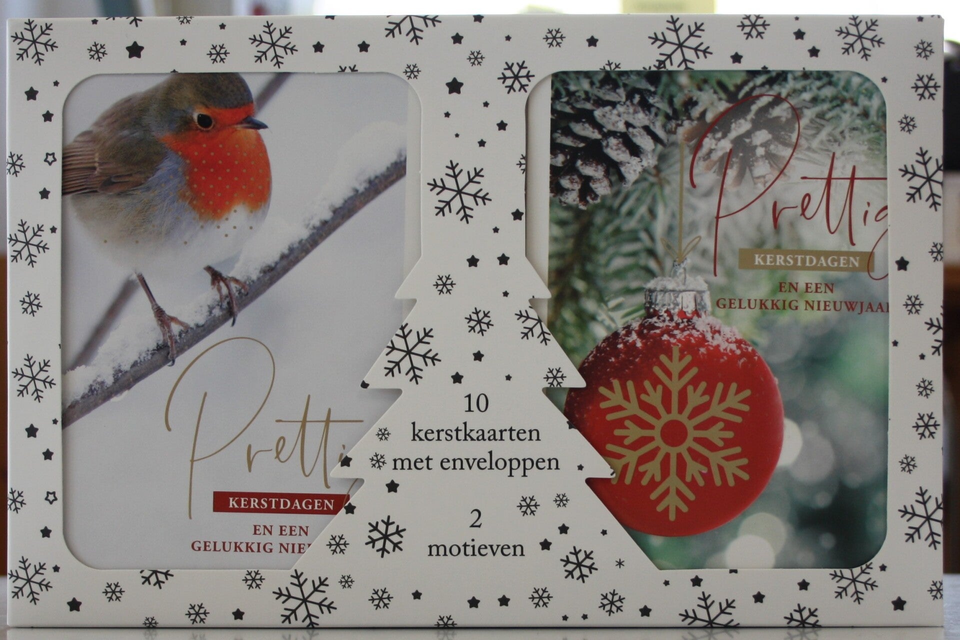 10 Kerst- en Nieuwjaarskaarten met enveloppen, 5 x 2 motieven
