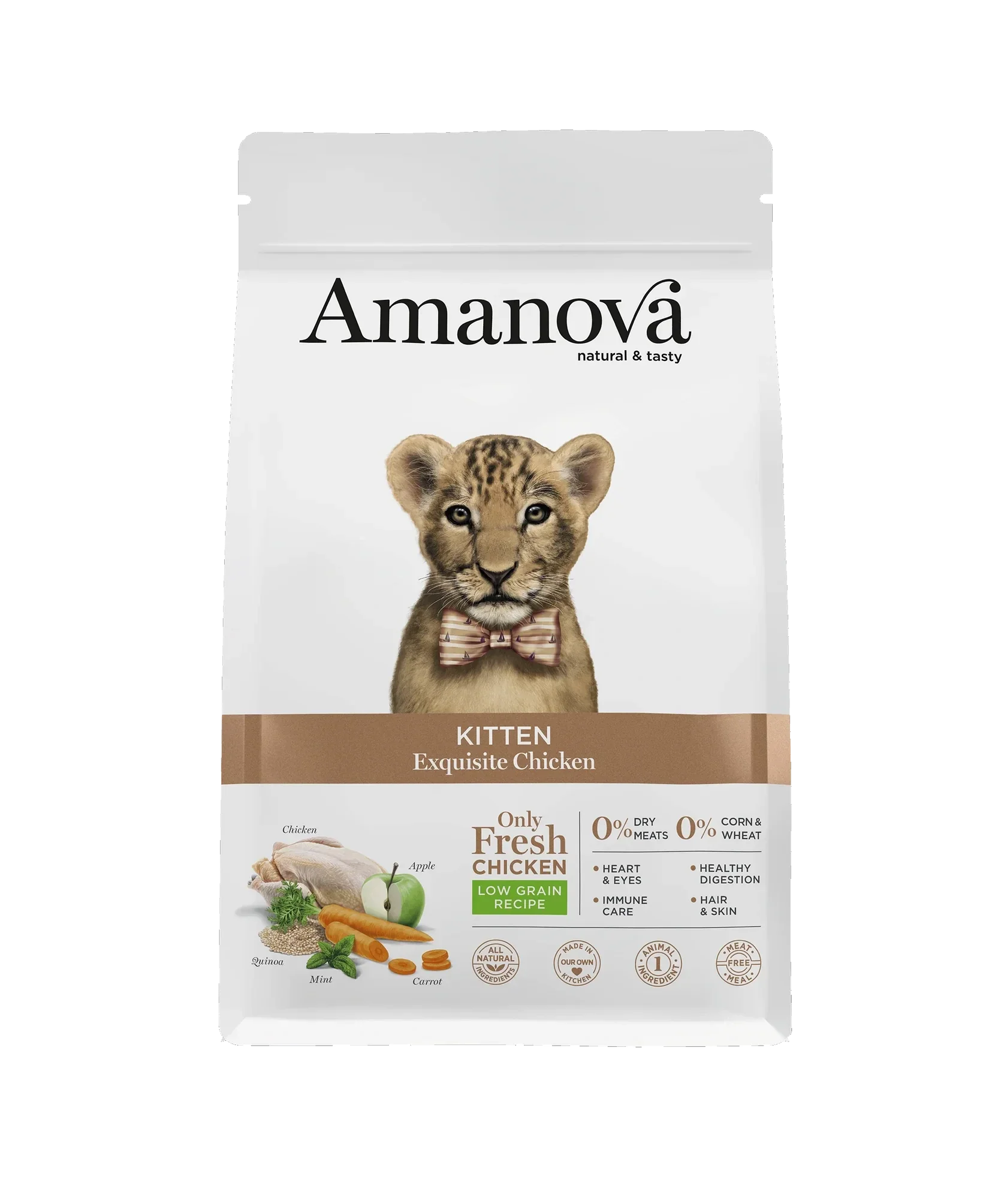 AMANOVA KITTEN, EXQUISITE CHICKEN, LOW GRAIN, HYPOALLERGEEN, 1½ KILO
