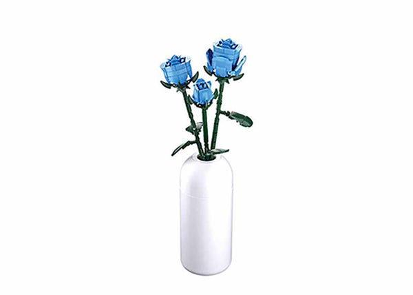 B1101-11 Blauwe Roos met vaas