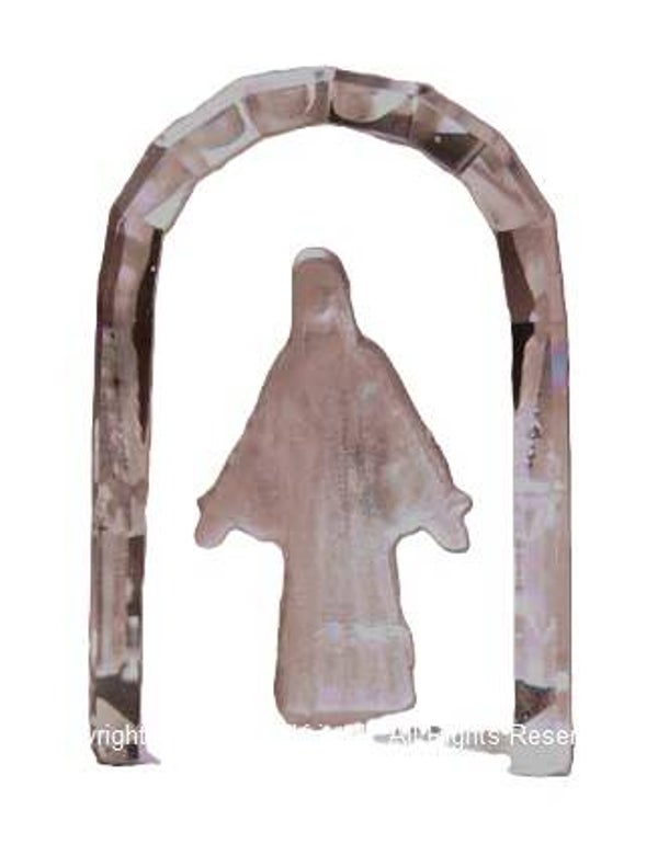 PLATEAU MET JEZUS  3 X 4,5 CM, kristal