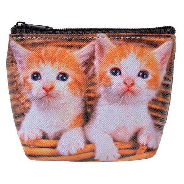 Portemonnee 10 x 8 cm Bruin Polyester Kittens