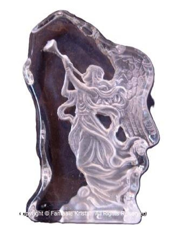ROTS ENGEL MET FLUIT  5,5 X 8 CM, kristal