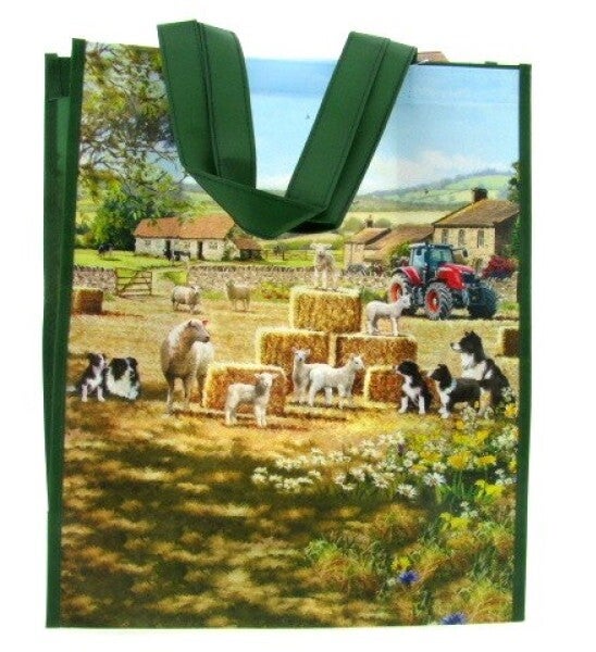 Tas van gerycycled materiaal, Schaap en Collie (a)