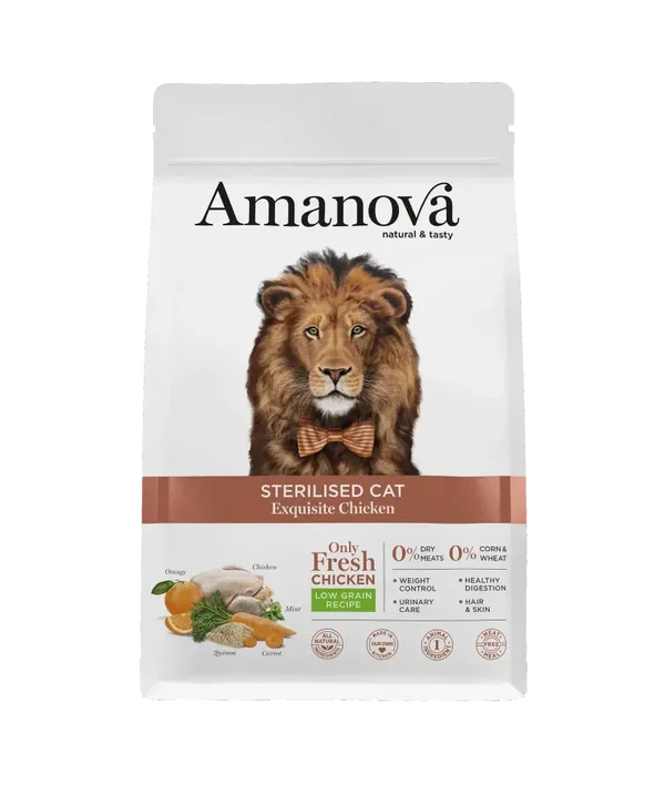 AMANOVA STERILISED CAT, EXQUISITE CHICKEN, LOW GRAIN, 1½ KILO