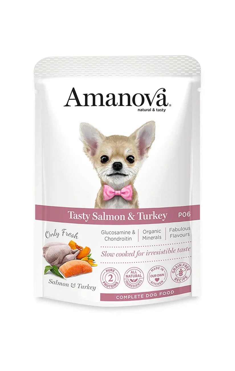 AMANOVA POUCH, ZALM & KALKOEN, GRAANVRIJ, 100 GRAM