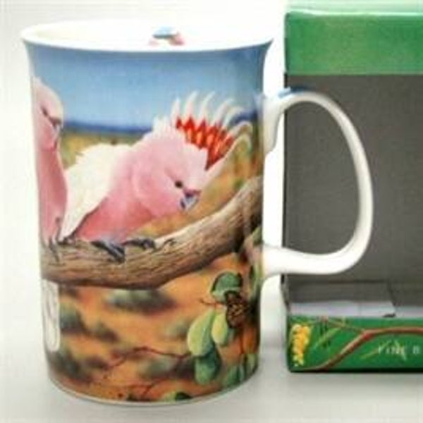 Rose Kaketoe. Mok met dienblad. 330 ml.