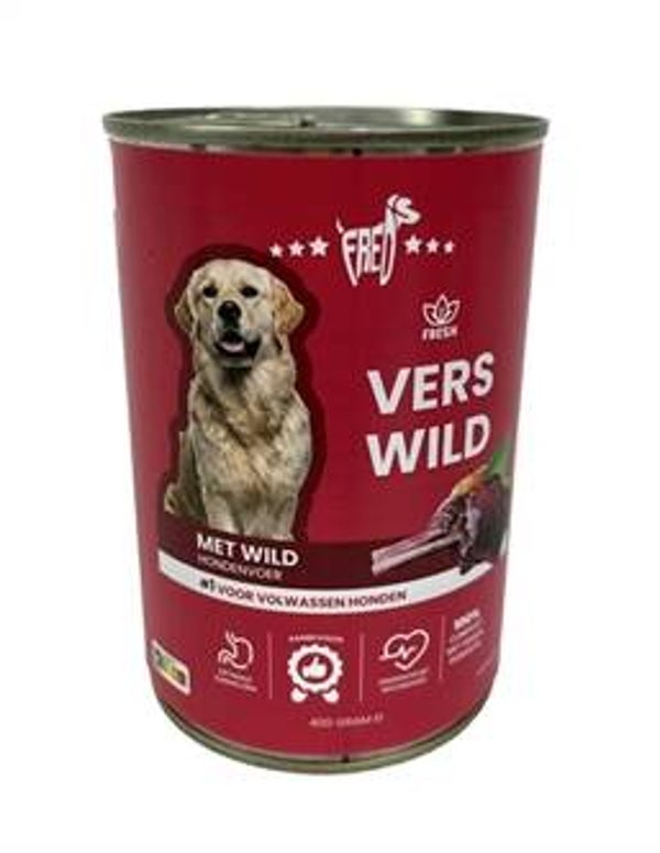 FREDS BLIK VERS WILD 400 GRAM, 65% vleesproducten.