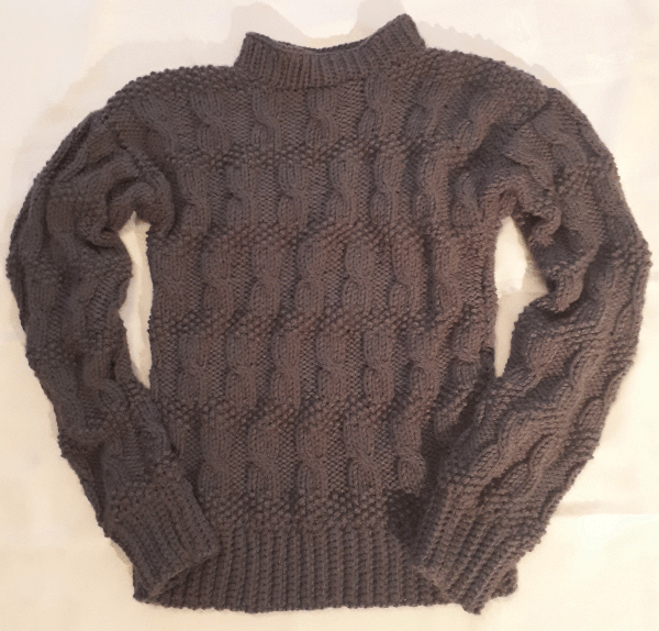 Herrenpullover im Zopfmuster (Gr. 48 / 50)