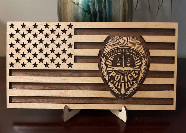 American Flag Police decor