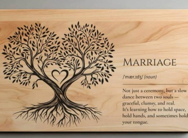 Marriage engrave on wood