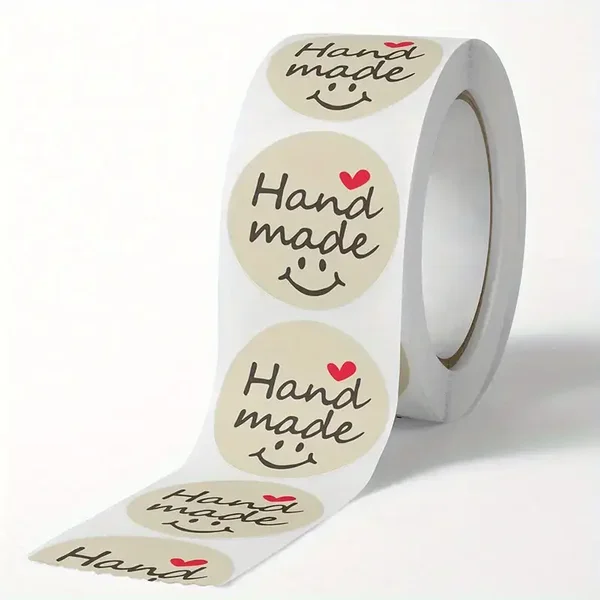 500 Etichette Rotonde con Design HAND MADE