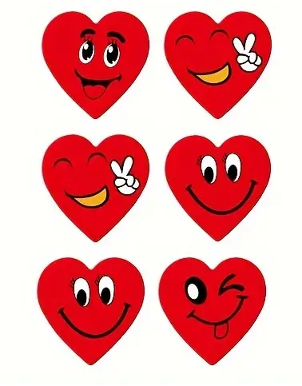 500 ADESIVI CON FACCINE A FORMA DI CUORE