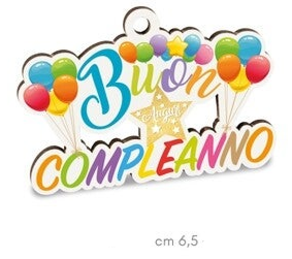 10 APPLICAZIONI IN LEGNO BUON COMPLEANNO