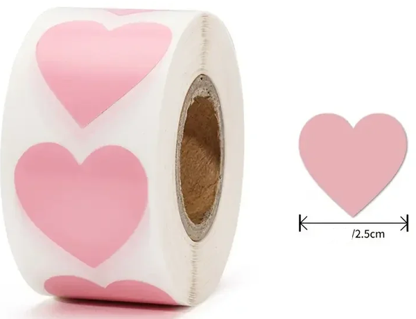 500 Adesivi a Forma di Cuore Rosa
