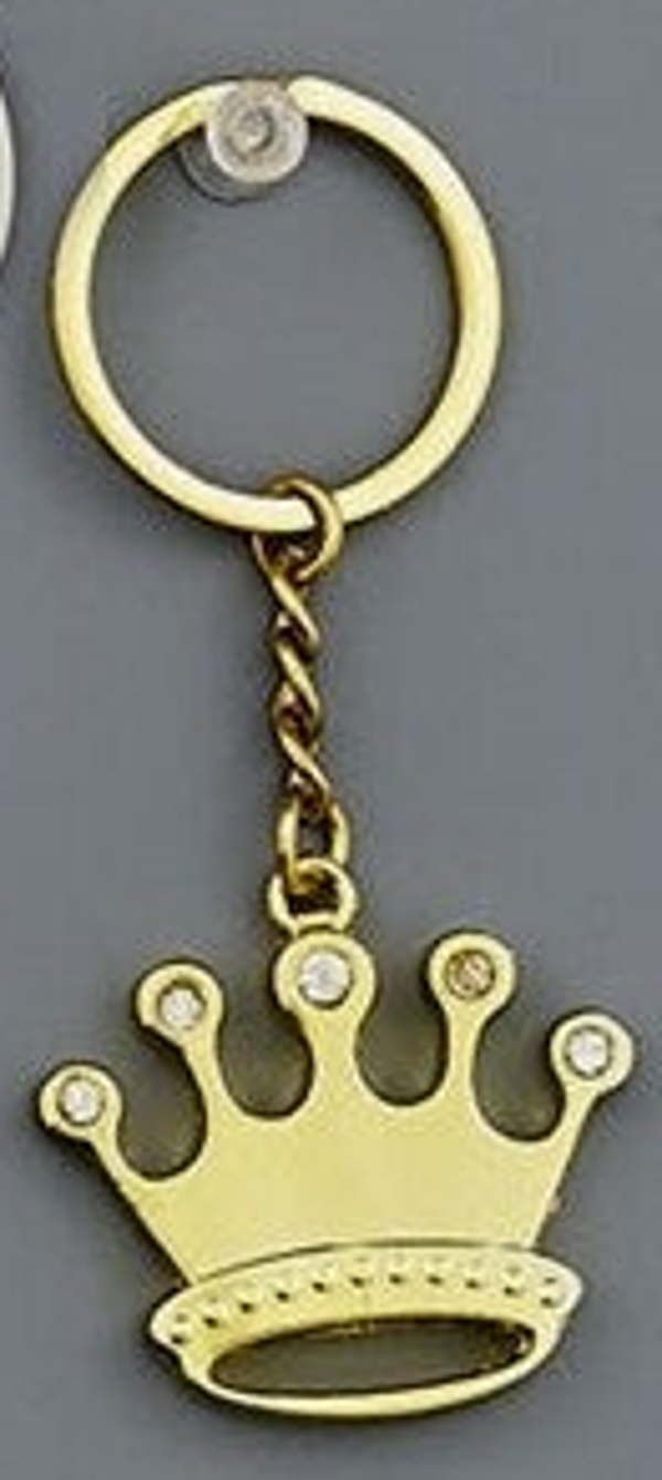 PORTACHIAVI IN ACCIAIO CORONA GOLD CON STRASS