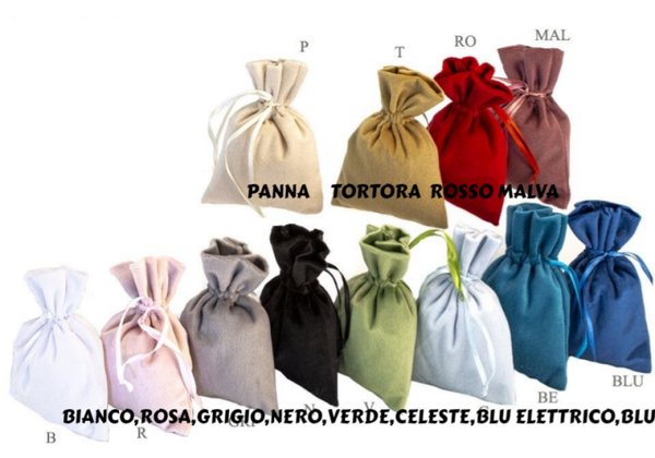 SACCHETTO IN VELLUTO CON TIRANTE (12 colori disponibili)