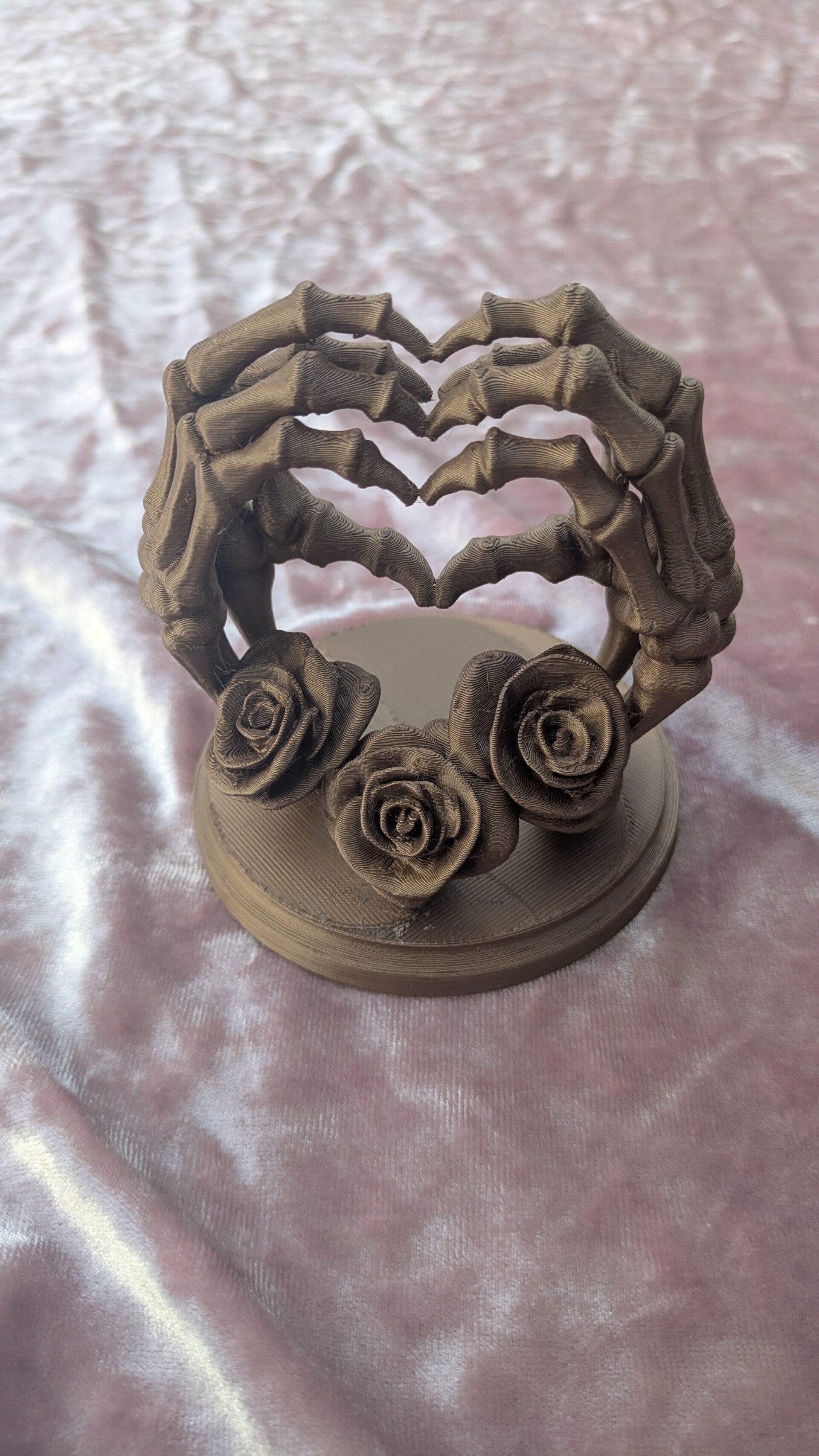 Skeleton Heart Hands Copper