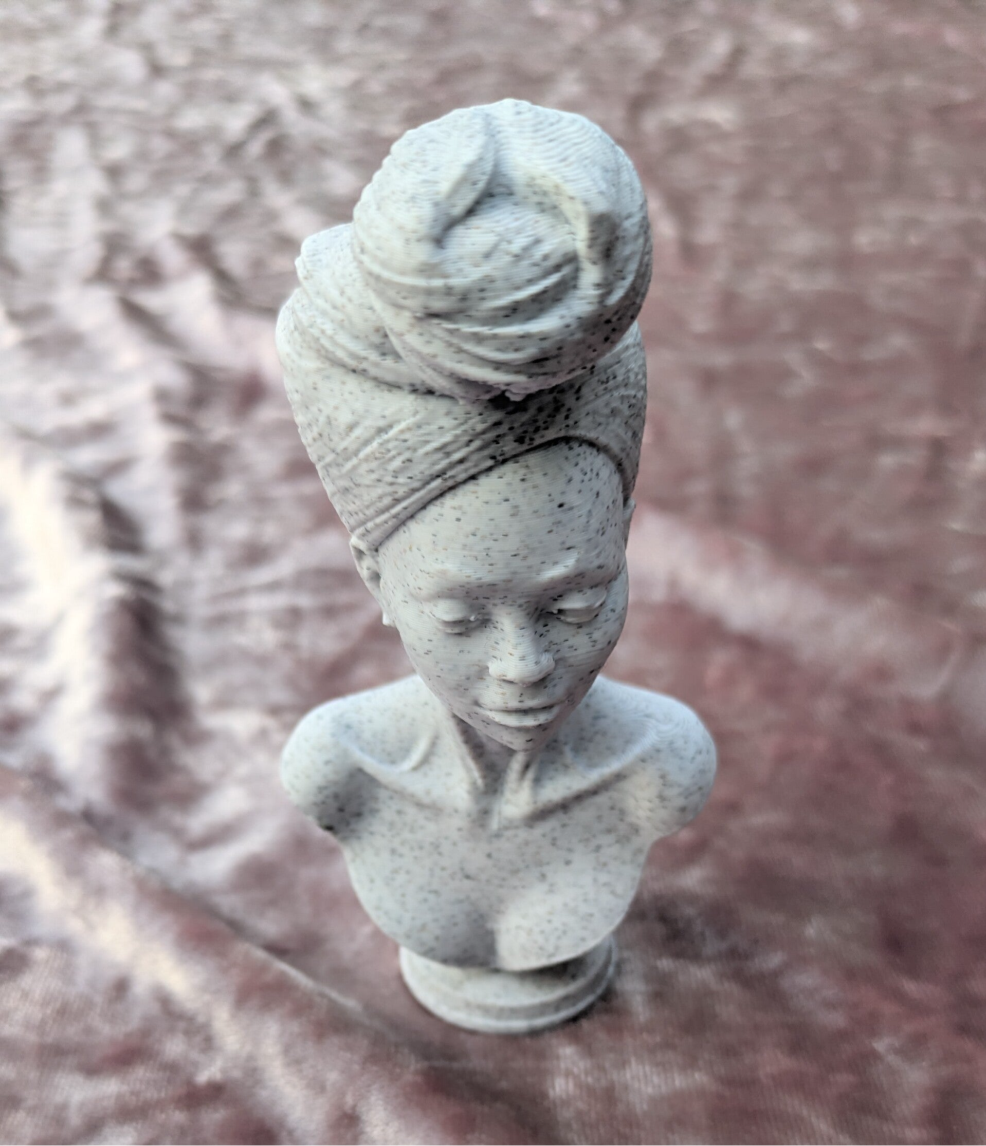 Sculpture of Woman wearing Headwrap Granite