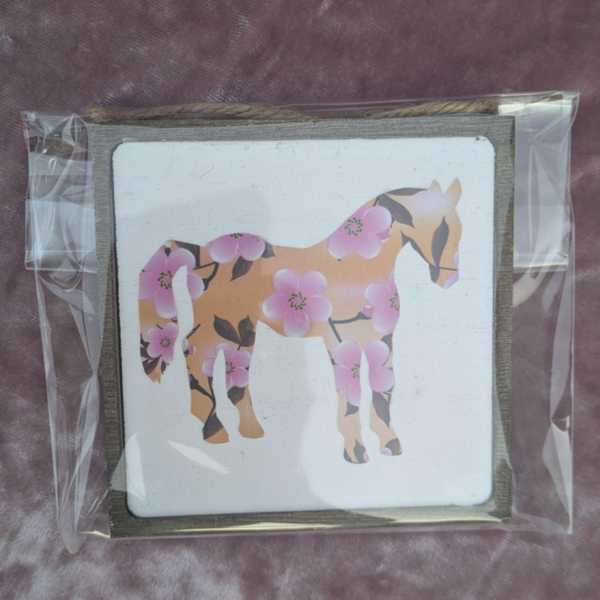 Orange Flower Horse Silhouette