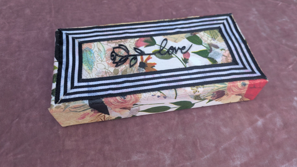 Love Rose Mixed Media with Stripes