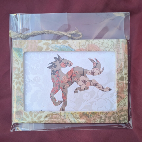 Tan Floral Horse Collage