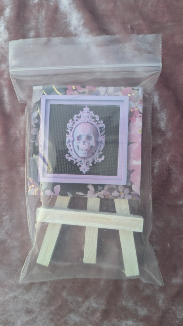 Mounted Purple Floral Skull