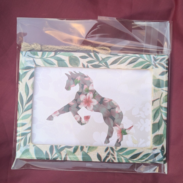 Pink Flower Horse Collage