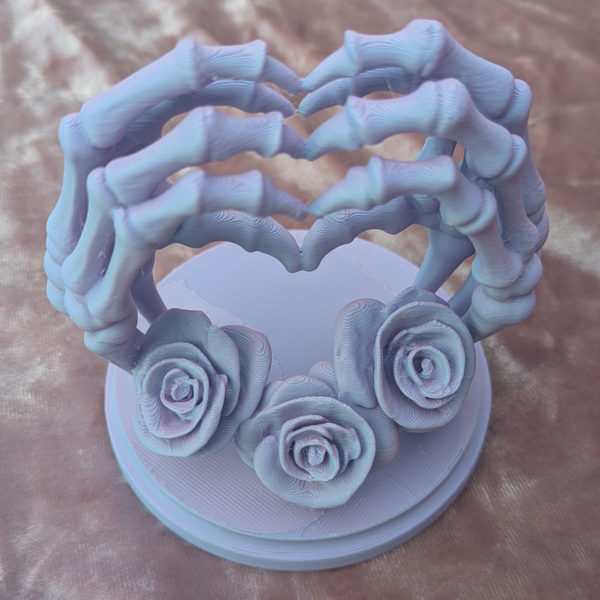 Pink, Purple Skeleton Heart Hands