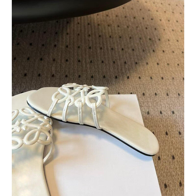 Damen Hausschuh im Loewe Design, offene Zehensandalen