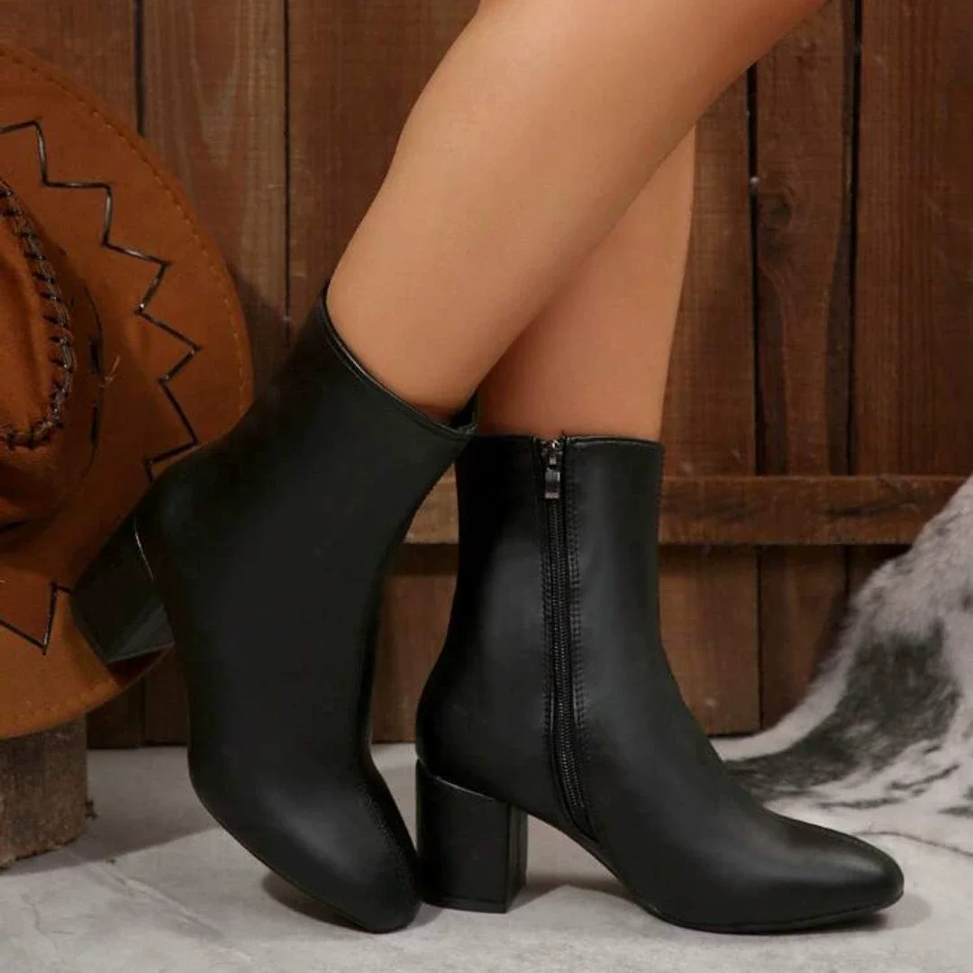 Damen Stiefeletten mit hohem Blockabsatz