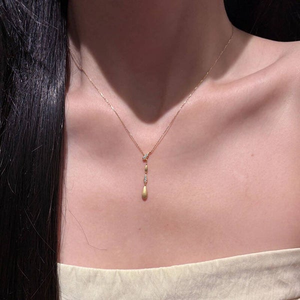 Schlüsselbein Kette "Waterdrops", gebürstet