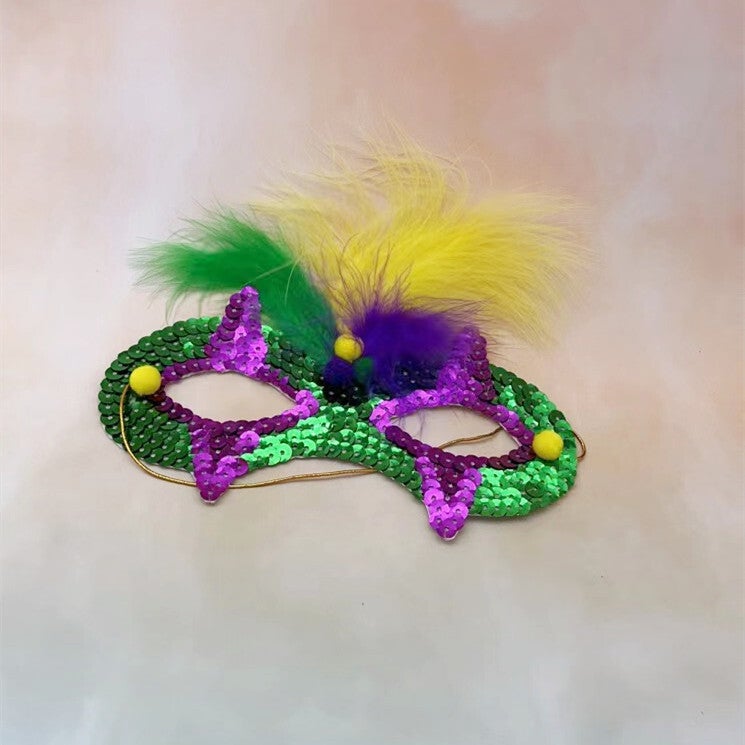 Handgemachte perlglanz Pailletten Maske