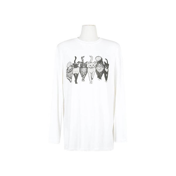 Damen Langarm T-Shirt, Herbst, Rundhalsausschnitt, Cartoon Druck