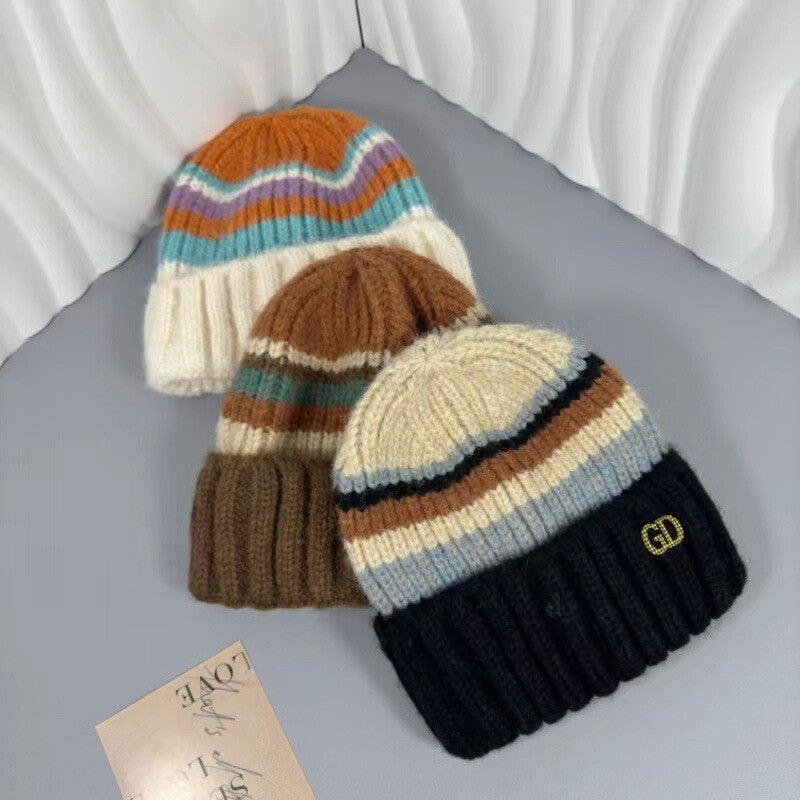 Damen Wollmütze, Strickmütze für Herbst und Winter