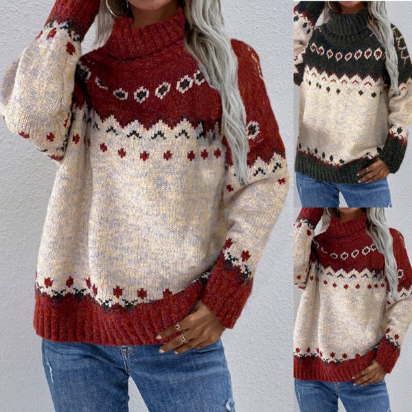 Weihnachts Damen Rollkragenpullover
